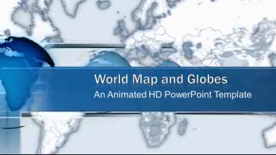 World Map And Globes PowerPoint Template layout preview.