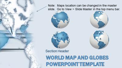 Slide 3 layout from the World Map And Globes presentation deck.