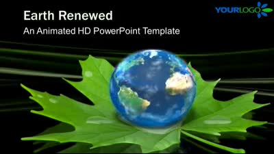 Earth Renewed PowerPoint Template layout preview.