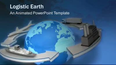 Logistic Earth PowerPoint Template layout preview.