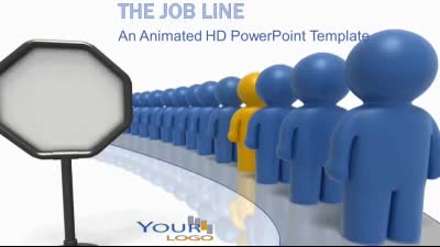 Job Line PowerPoint Template layout preview.