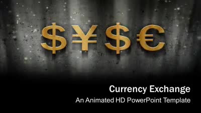 Currency Exchange PowerPoint Template layout preview.