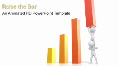 Teamwork Raise Bar PowerPoint Template layout preview.