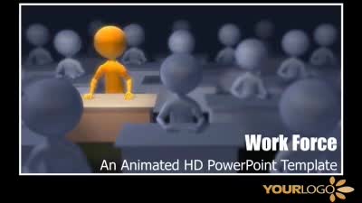 Work Force PowerPoint Template layout preview.