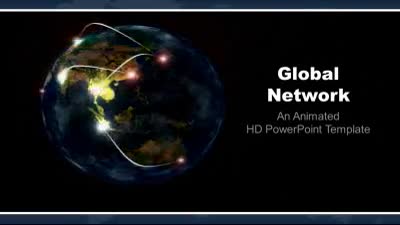 Global Network PowerPoint Template layout preview.