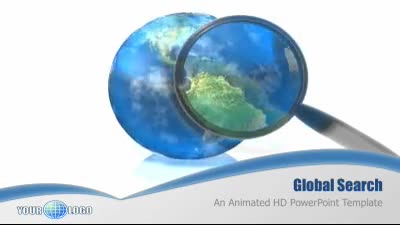 Global Search PowerPoint Template layout preview.