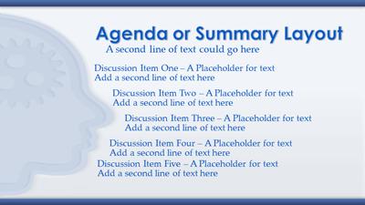 Slide 3 layout from the Head Outline With Gears presentation deck.