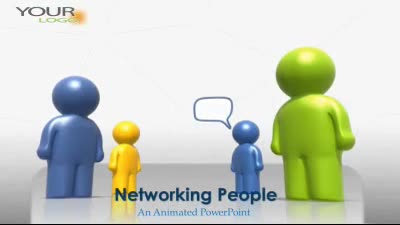 Networking People PowerPoint Template layout preview.