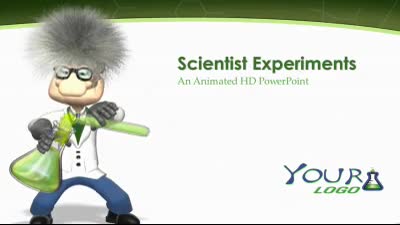 Scientist Experiments PowerPoint Template layout preview.