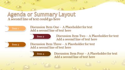 Slide 3 layout from the Champagne Bubbles Celebration presentation deck.