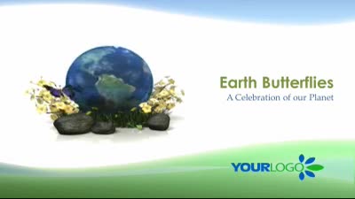 Earth Butterfly PowerPoint Template layout preview.