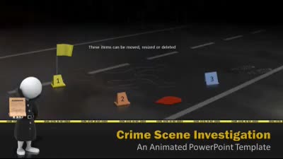 Crime Scene Investigation PowerPoint Template layout preview.