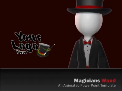 Magicians Wand PowerPoint Template layout preview.