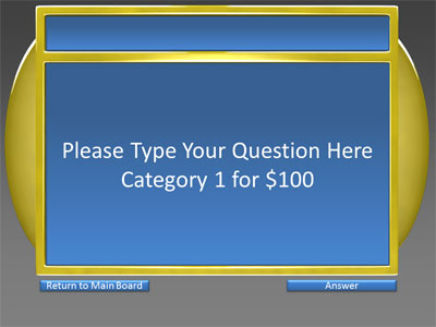 Slide 2 layout from the 6 Category Question/Answer Game Show presentation deck.