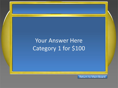 Slide 3 layout from the 6 Category Question/Answer Game Show presentation deck.