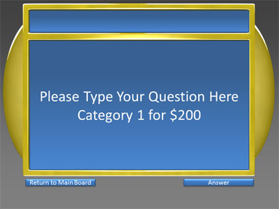 Slide 4 layout from the 6 Category Question/Answer Game Show presentation deck.