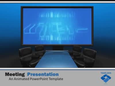 Meeting Presentation PowerPoint Template layout preview.