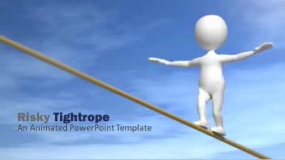 Risky Tightrope PowerPoint Template layout preview.