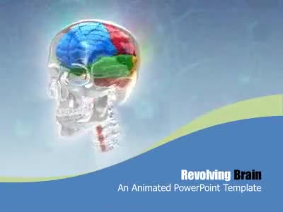 Revolving Brain PowerPoint Template layout preview.