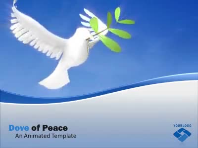 Dove Of Peace PowerPoint Template layout preview.