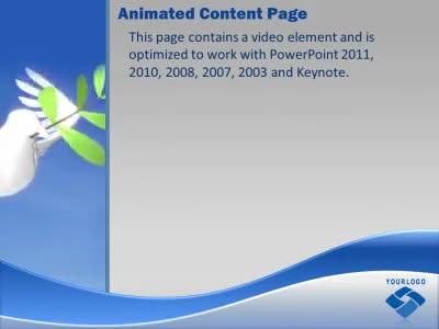 Slide 2 layout from the Dove of Peace presentation deck.