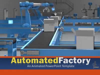 Automated Factory PowerPoint Template layout preview.