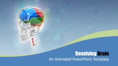 Revolving Brain PowerPoint Template layout preview.