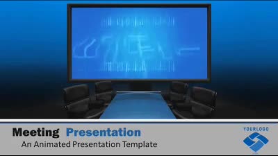 Meeting Presentation PowerPoint Template layout preview.