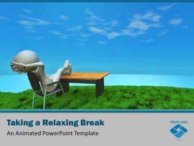 Taking A Relaxing Break PowerPoint Template layout preview.