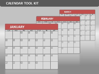 Calendar Tool Kit PowerPoint Template layout preview.