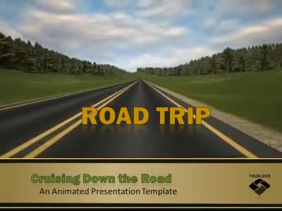 Road Trip PowerPoint Template layout preview.