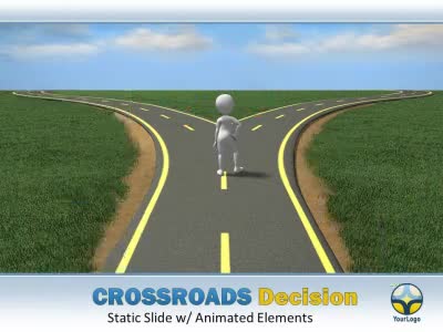 Slide 2 layout from the Crossroads Decision presentation deck.