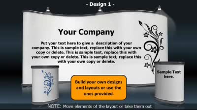 Advertising Booth Display PowerPoint Template layout preview.