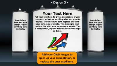 Slide 3 layout from the Advertising Booth Display presentation deck.