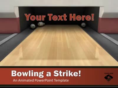 Bowling A Strike PowerPoint Template layout preview.
