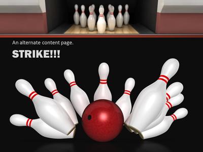 Slide 3 layout from the Bowling A Strike presentation deck.