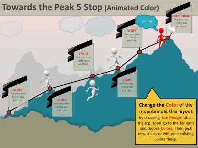 Towards The Peak PowerPoint Template layout preview.
