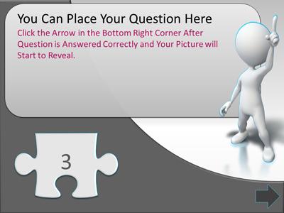 Slide 4 layout from the Puzzle Piece Picture Reveal Game presentation deck.