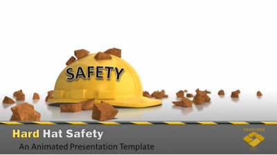 Hard Hat Safety PowerPoint Template layout preview.
