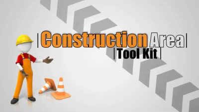 Construction Area Tool Kit PowerPoint Template layout preview.