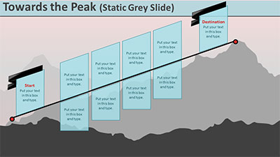 Slide 2 layout from the Towards The Peak presentation deck.