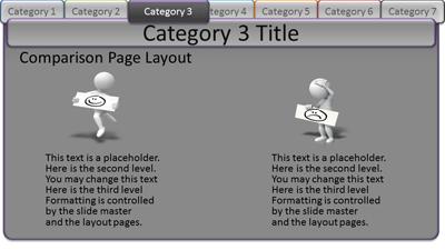 Slide 3 layout from the Interactive Tabs Category Pages presentation deck.