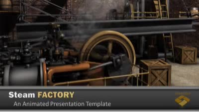 Steam Factory PowerPoint Template layout preview.