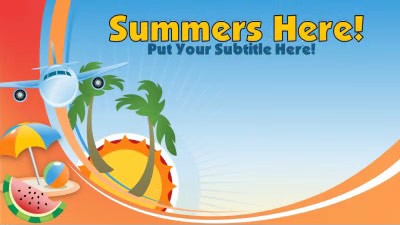 Summers Here PowerPoint Template layout preview.