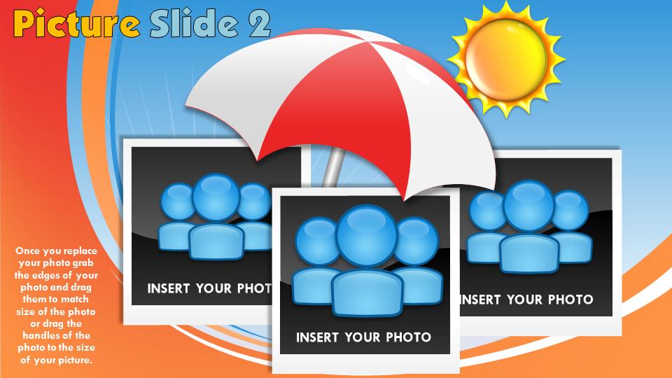 Slide 3 layout from the Summer's Here! PowerPoint Theme presentation deck.