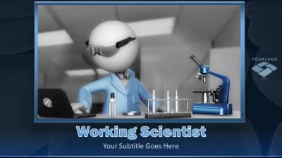 Scientist Working PowerPoint Template layout preview.