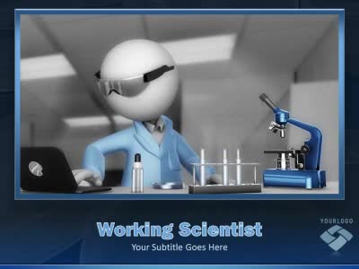 Scientist Working PowerPoint Template layout preview.