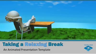 Taking A Relaxing Break PowerPoint Template layout preview.