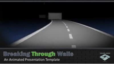 Breaking Through Walls PowerPoint Template layout preview.