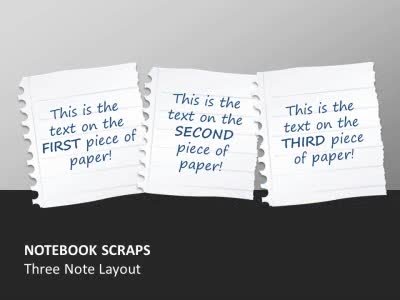 Notebook Paper Scraps PowerPoint Template layout preview.